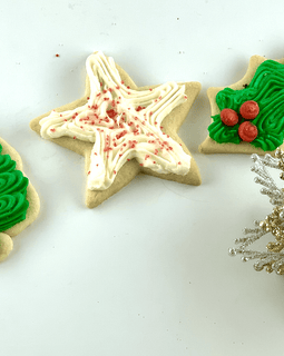 christmas cookies, christmas tree, stars, holly leaf